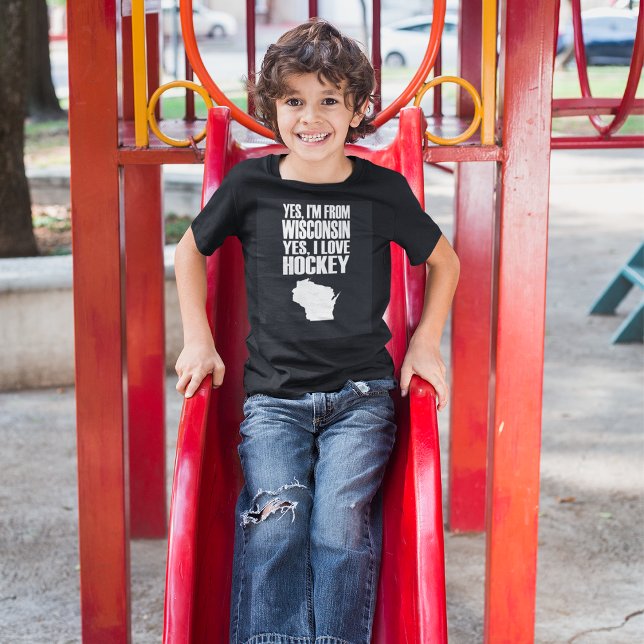 Sim, sou de Wisconsin, sim, adoro camiseta de hóqu (Criador carregado)