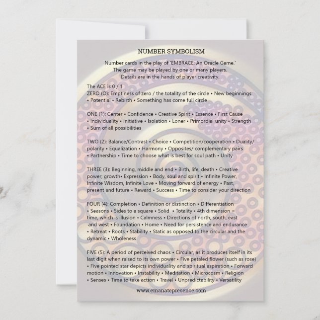 SIMBOLISMO do NÚMERO - convite (Frente)