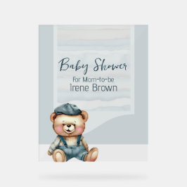 Símbolo acrílico do tema do Chá de fraldas encanta