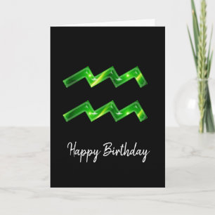 Símbolo Aquário Verde - Cartão de Aniversário