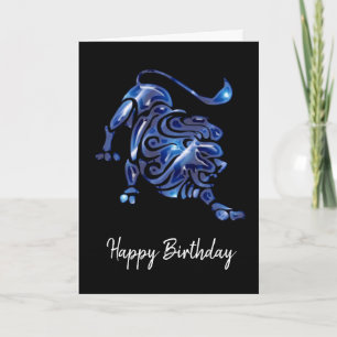 Símbolo Blue Leo Cartão de Aniversário