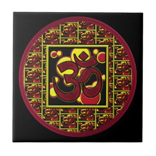 Símbolo bonito w/Circles do OM Aum e quadrados