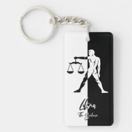 Símbolo branco libra, Chaveiro preto e branco