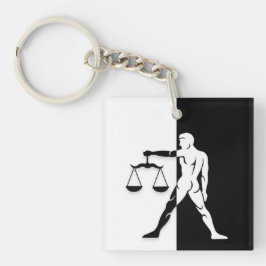Símbolo branco libra, Chaveiro preto e branco