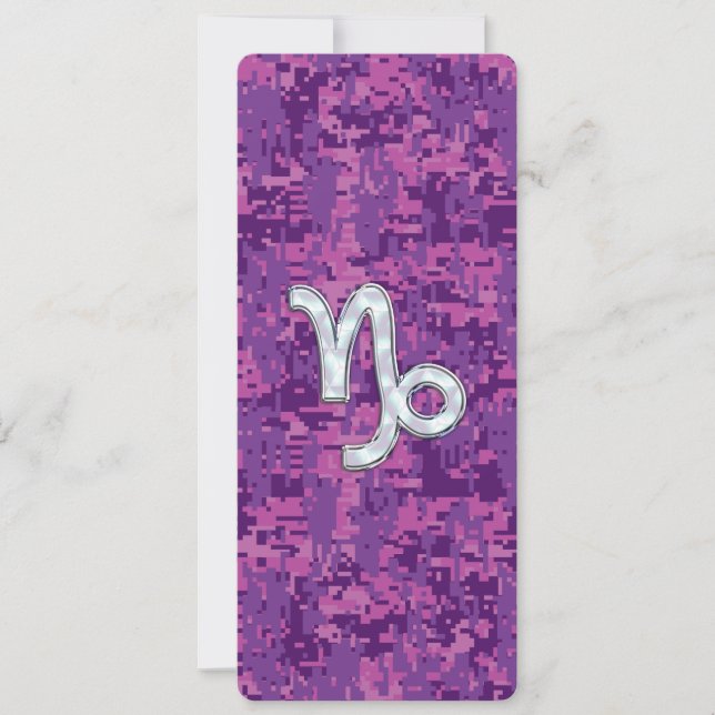 Símbolo Capricórnio Zodiac no Fuchsia Digital Camo (Frente)
