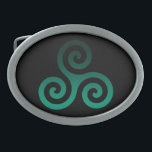Símbolo Celta Verde Triskele Antigo Preto<br><div class="desc">Símbolo verde Triskele. O símbolo Triskele ou Triskelion é constituído por três espirais interpressas ou três braços como se estivesse a sair do seu centro. Esse símbolo celta de movimento ou ação representa os três mundos: celeste,  físico e espiritual.</div>