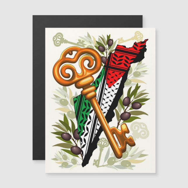 Símbolo chave palestino do direito de retorno (Frente/Verso)