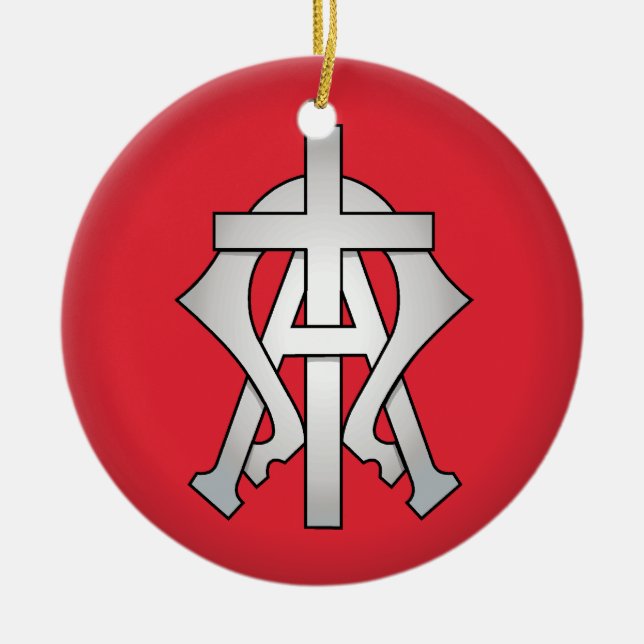 Símbolo Cristão Ornamento de Árvore de Natal (Frente)
