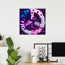 Símbolo de Abstrato para a paz bucal Poster roxo