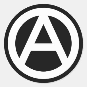 Símbolo de Anarquia BRANCA Adesivo redondo clássic