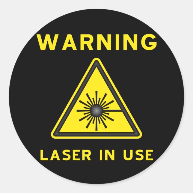 Símbolo de aviso a laser adesivo (Frente)