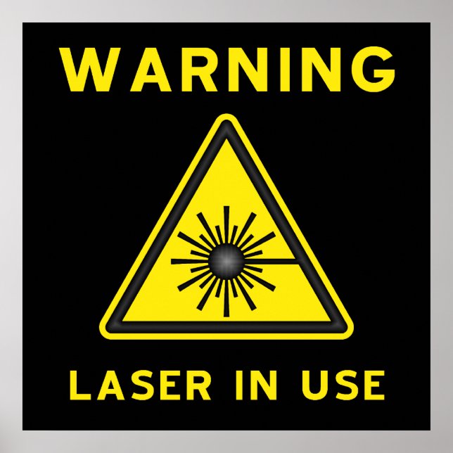 Símbolo de Aviso Laser Poster (Frente)