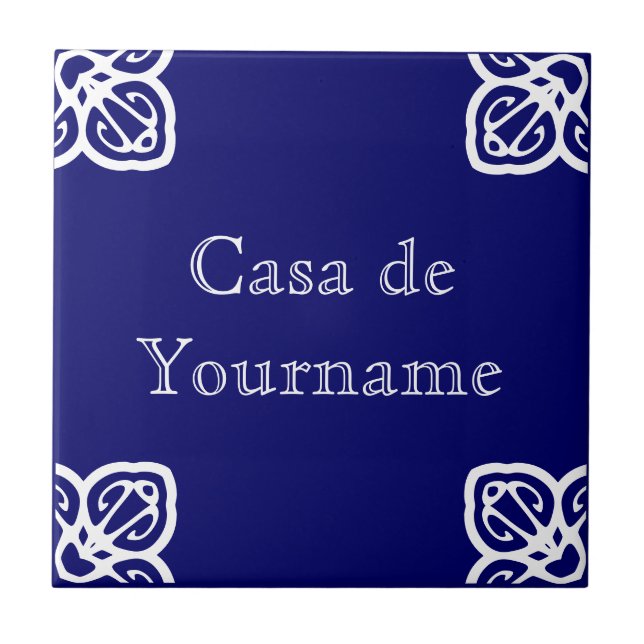 Símbolo de Azulejo de Nome Personalizado Casa (Frente)
