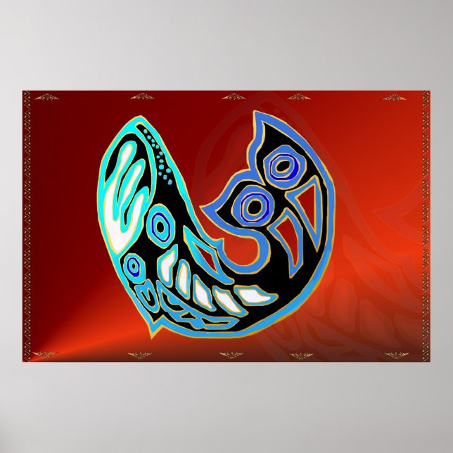 Símbolo de baleia Poster (Frente)