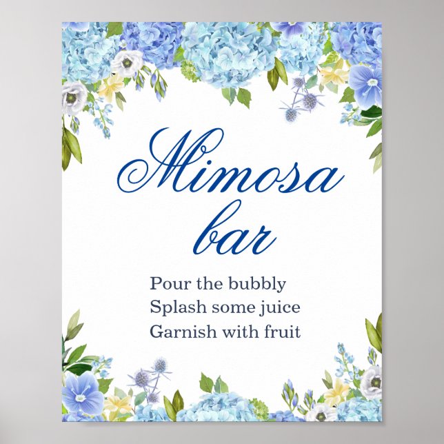 Símbolo de Bar Mimosa - Hydrangea Greenery Poster (Frente)