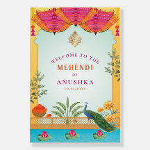 Símbolo de boas-vindas de Peacock Mendhi