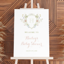 Símbolo de boas-vindas do Chá de fraldas Monograma