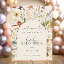 Símbolo de Chá de fraldas Floral de Boho Wildflowe