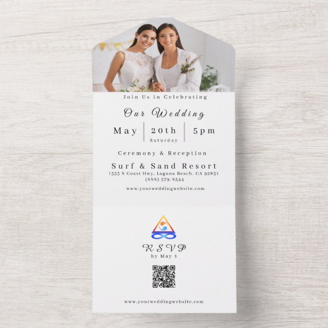 Símbolo de chama Photo Wedding -QR Code-LGBTQ-Twin (Interno)