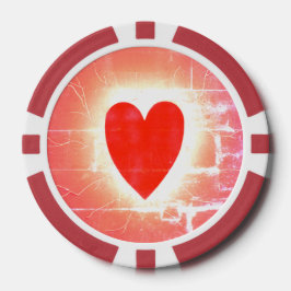 Símbolo de Ficha de Poker Corações Mão Quente