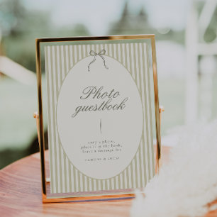 Símbolo de Guestbook em Verde Stripe Whimsical
