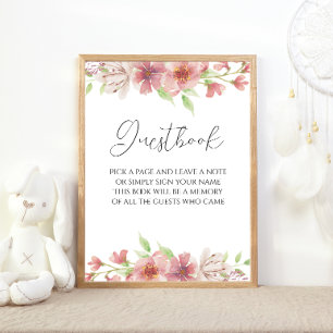 Símbolo de Guestbook Rosa Poster