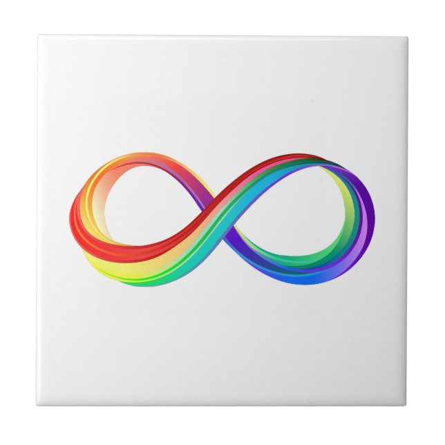 Símbolo de Infinidade Arco-Íris em Camadas (Frente)