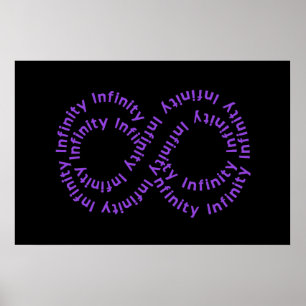 Símbolo de Infinidade de Texto Roxo Poster