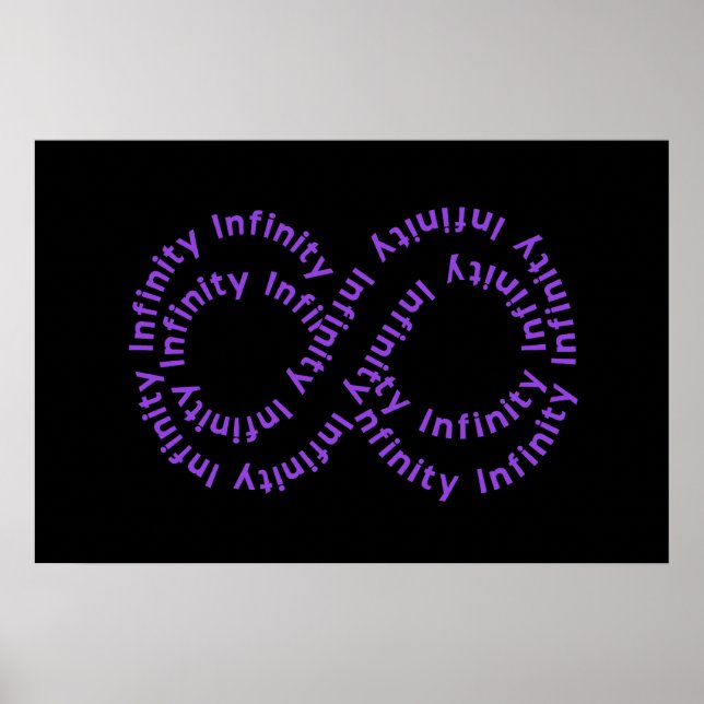 Símbolo de Infinidade de Texto Roxo Poster (Frente)