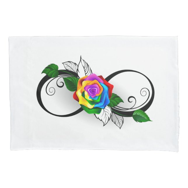 Símbolo de Infinito com Rosa Arco-íris (Frente-Esquerda)