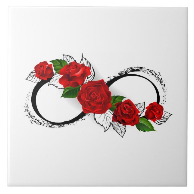 Símbolo de Infinito com Rosas Vermelhas (Frente)
