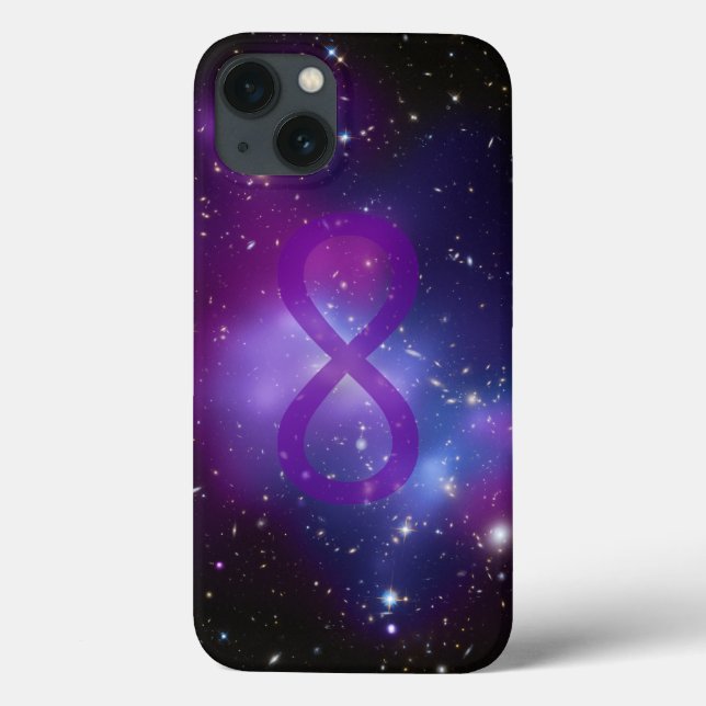 Símbolo de Infinito de Imagem Espacial Roxa (Verso)