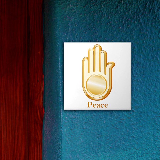 Símbolo de Jain (Golden Ahimsa symbol of the Jain faith. Customize with your text. )