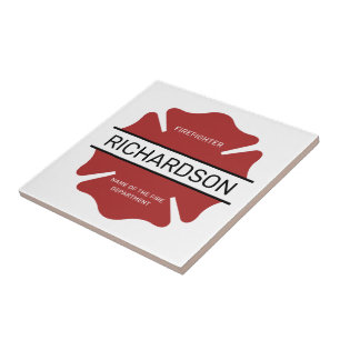 Símbolo de logotipo vermelho de bombeiro personali