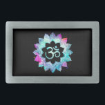 Símbolo de Lotus OM AUM da mandala da aguarela do<br><div class="desc">* Uma mandala da aguarela de Lotus do símbolo de OM AUM em uma correia preta buckle.* da forma do retângulo do fundo Aqui para você é um design atraente metafìsica espiritual inclinado novo impressionante bonito da idade provavelmente para inspirar a meditação e o projecto calmo. Pode fazer um presente...</div>
