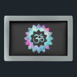 Símbolo de Lotus OM AUM da mandala da aguarela do<br><div class="desc">* Uma mandala da aguarela de Lotus do símbolo de OM AUM em uma correia preta buckle.* da forma do retângulo do fundo Aqui para você é um design atraente metafìsica espiritual inclinado novo impressionante bonito da idade provavelmente para inspirar a meditação e o projecto calmo. Pode fazer um presente...</div>