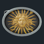 Símbolo de Luís XIV o Rei Sol<br><div class="desc">Símbolo de Luís XIV o Rei Sol (Roi Soleil) na ouro portão de Chateau de Versailles com fundo preto</div>