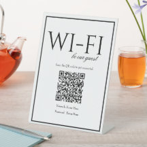 Símbolo de Mesa de código QR Wi-Fi branco simples
