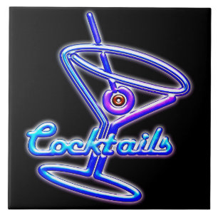 Símbolo de neon retrô do coquetel Martini