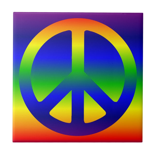 Símbolo de Paz Arco-íris Funky (Frente)
