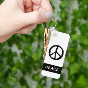 SÍMBOLO DE PAZ COM NOME CHAVEIRO