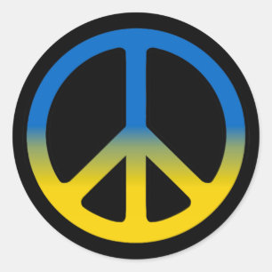 Símbolo de paz da Ucrânia Adesivo redondo clássico