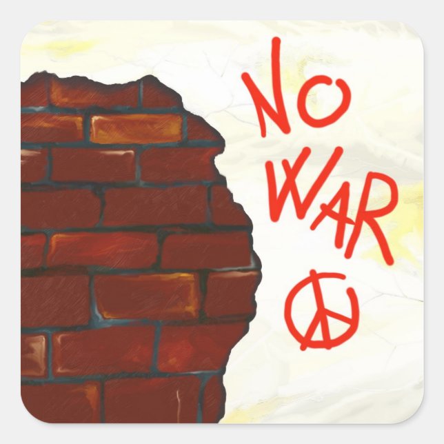 Símbolo de paz na parede, adesivo (Frente)