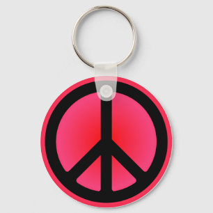 Símbolo de paz rosa Chaveiro