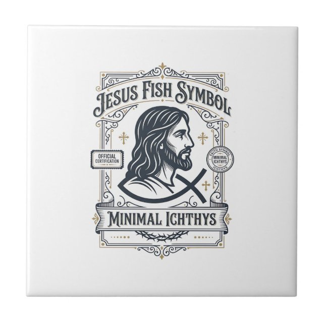 Símbolo de Peixe de Jesus Minimal Ichthys Peixe de (Frente)