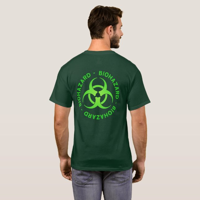 Símbolo de perigo biológico verde Camisa (impressã (Parte Traseira Completa)