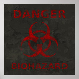 Símbolo de perigo vermelho desfocado Poster