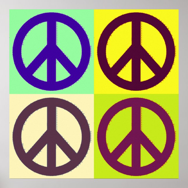Símbolo de pop Art Peace Poster (Frente)