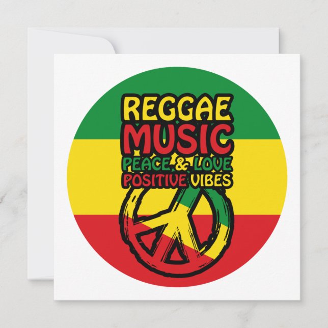 Símbolo de Reggae e Paz com citações positivas (Frente)