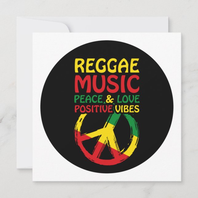 Símbolo de Reggae e Paz com citações positivas (Frente)
